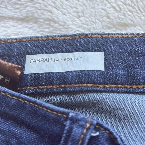 Farrah Baby Bootcut Jeans | Dark Wash Mid Rise Stretch Denim Size 2 Petite - Picture 4 of 10